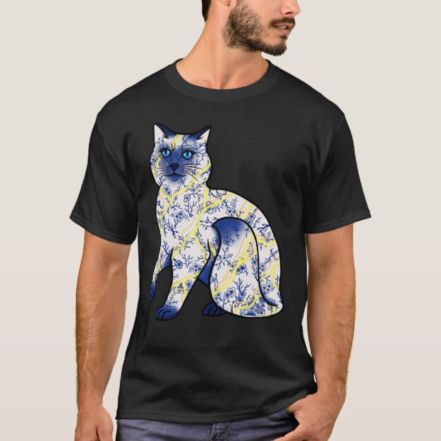 Kintsugi Cat v2 Classic T-Shirt (Framsida)
