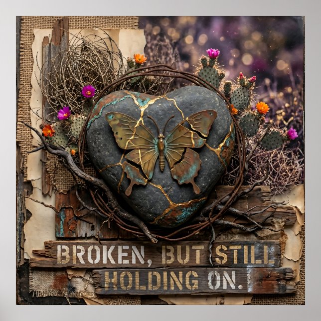 Kintsugi Fjäril Väggkonst för Healing (Framsidan)