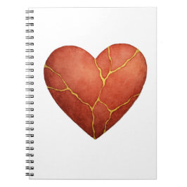 Kintsugi heart invitation anteckningsbok