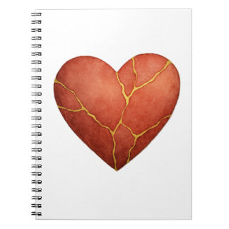 Kintsugi hjärta inbjudan anteckningsbok