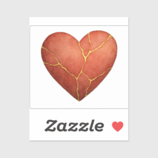 Kintsugi hjärta klistermärken