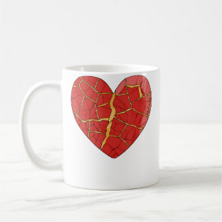 Kintsugi konst Kintsukuroi hjärta Japan Wabi Sabi Kaffemugg