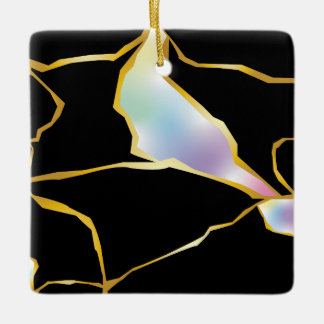 Kintsugi med Multifärgad Jewel Tone Julgransprydnad Keramik