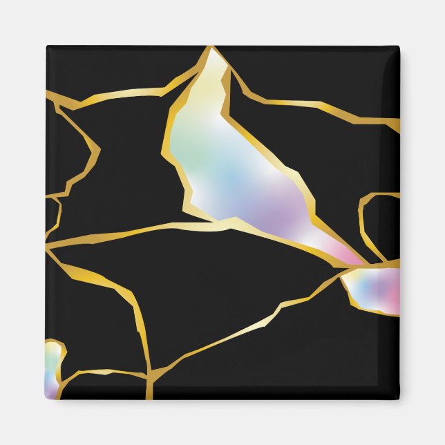 Kintsugi med Multifärgad Jewel Tone Magnet (Framsidan)