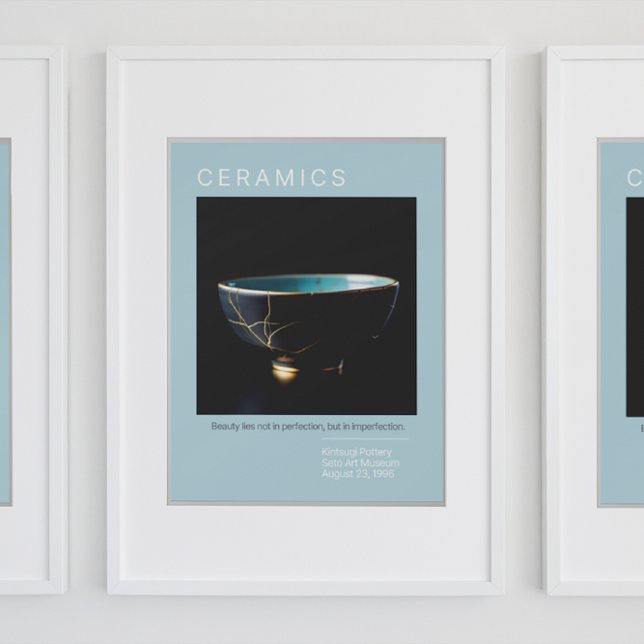 Kintsugi Pottery Poster Series | Blek blå (Skapare uppladdad)