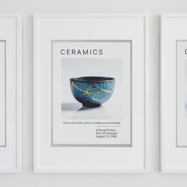 Kintsugi Pottery Poster Series | Vit (Skapare uppladdad)