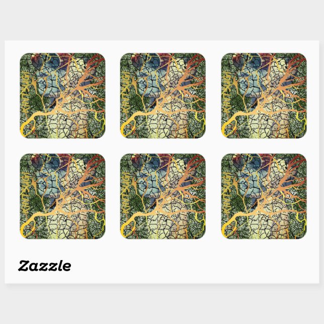 Kintsugi - reparierte Identität Fyrkantigt Klistermärke (Ark)