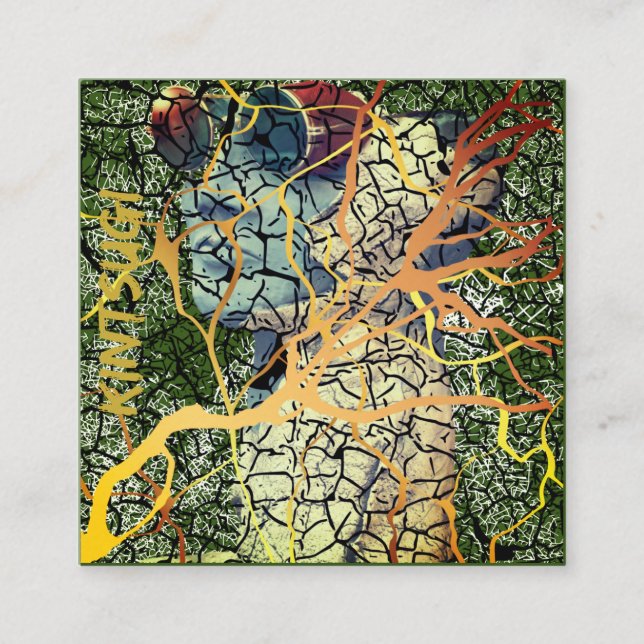 Kintsugi - reparierte Identität Fyrkantigt Visitkort (Framsida)