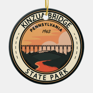Kinzua Bridge State Park Pennsylvania Retro Julgransprydnad Keramik