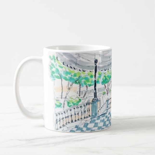 Kiosken i rutigt golv - Parkutsikt Kaffemugg (Vänster)