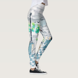 Kiosken i rutigt golv - Parkutsikt Leggings