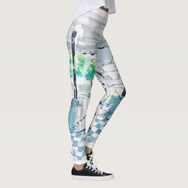 Kiosken i rutigt golv - Parkutsikt Leggings (Höger)
