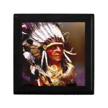 "Kiowa Chief" Wooden Jewelry Keepsake Box