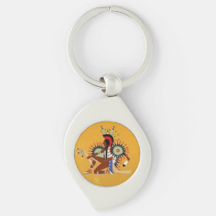 ’Kiowa Dancer’ Swirl Silverfärgad Nyckelring