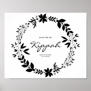 Kippah-skylt, Anpassadet Kippot Bröllop-skylt Poster