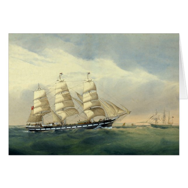 Kipperskeppet Helen Pembroke 1870 Hälsningskort (Framsidan Horizontal)