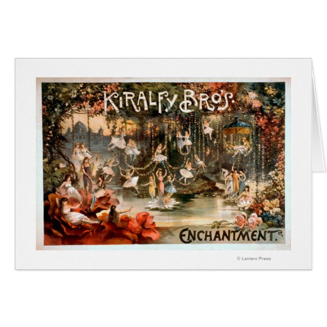 Kiralfy Brothers Enchantment Theatrical Poster Hälsningskort (Framsidan Horizontal)