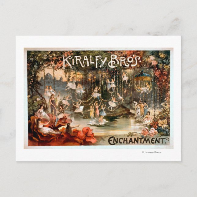 Kiralfy Brothers Enchantment Theatrical Poster Vykort (Framsida)
