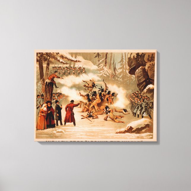 Kiralfy "Värld runt" Indian Massacre Canvastryck (Framsida)