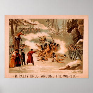 Kiralfy "Värld runt" Indian Massacre Poster