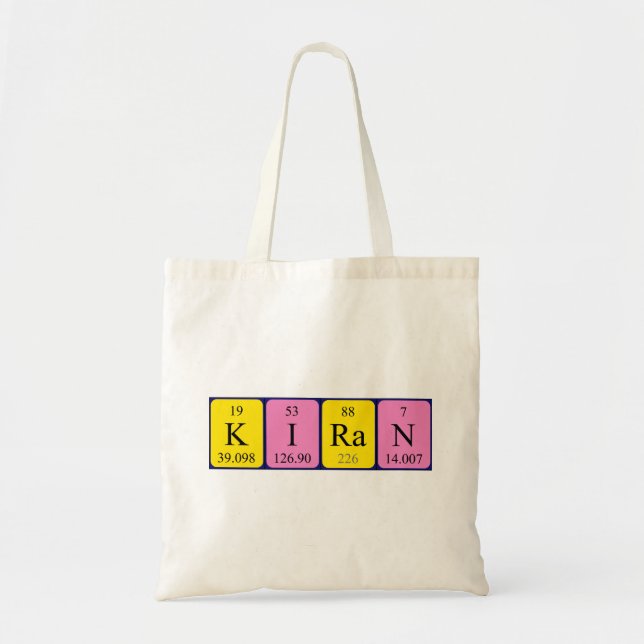 Kiran Perian bord namn tote bag Tygkasse (Framsidan)