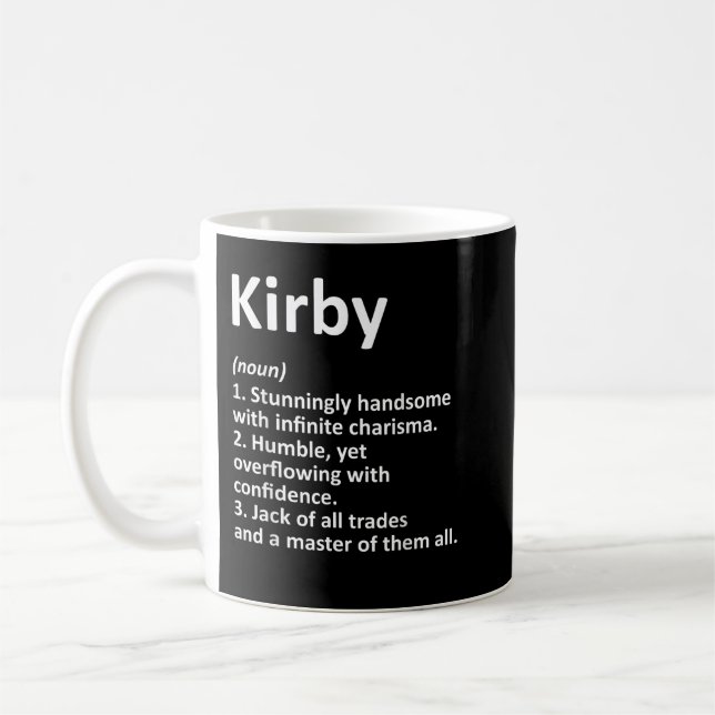 KIRBY Definition Personlig Namn Funny Birthday Kaffemugg (Vänster)