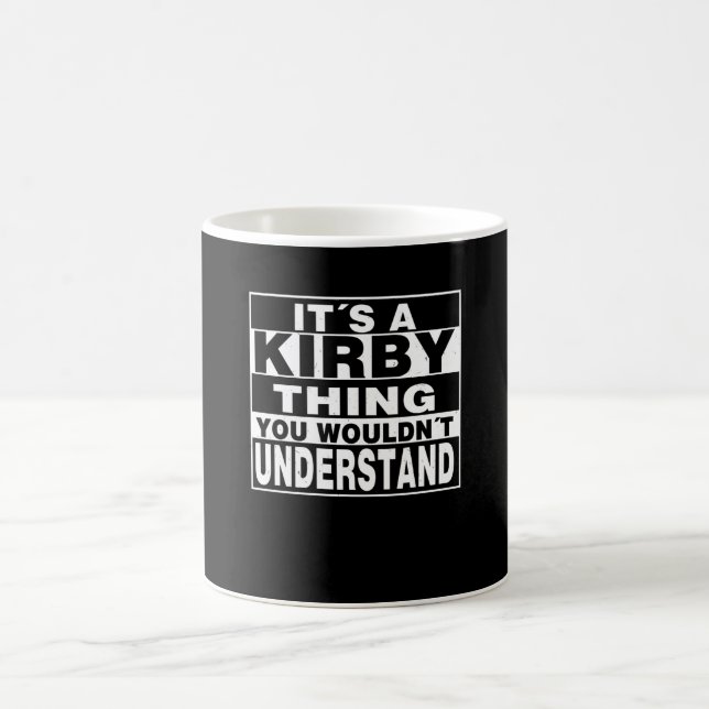 KIRBY Surname Personlig Gift Kaffemugg (Center)