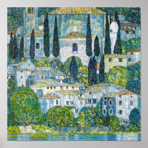 Kirche i Cassone av Gustav Klimt Poster