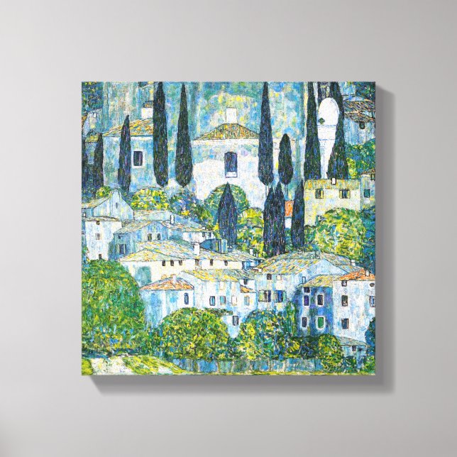 Kirche in Cassone av Gustav Klimt Canvastryck (Framsida)