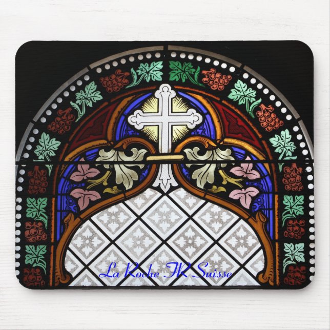 Kirchenfenster La Roche FR Suisse Mousepad Musmatta (Framsidan)
