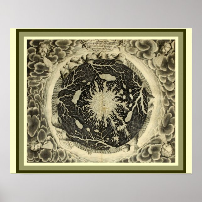 Kirchers "Mundus Subterraneus" - Vatten 16 x 20 Poster (Framsidan)