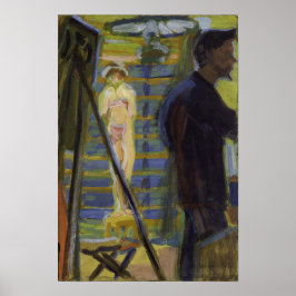 Kirchner - Erich Heckel and Model in the Studio 1. Poster