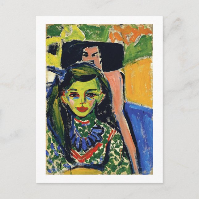 Kirchner Fränzi i Front of Carved Ordförande Vykort (Framsida)