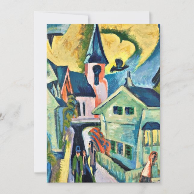 Kirchner - Konigstein med Röda kyrkan Kort (Framsida)