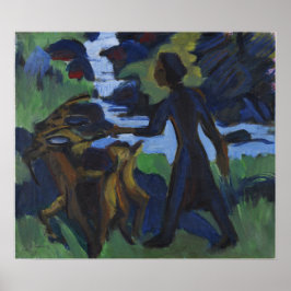 Kirchner - kvinnor med get 1938 poster