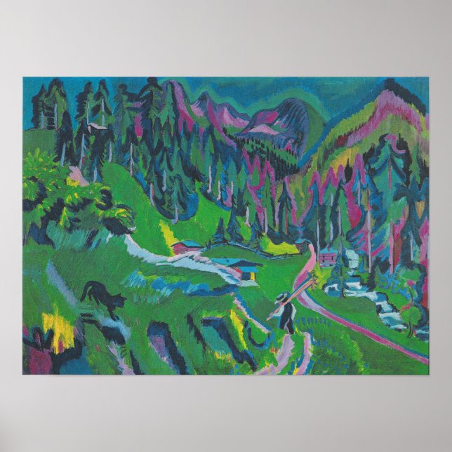Kirchner - Landskap Sertigtal Poster (Framsidan)