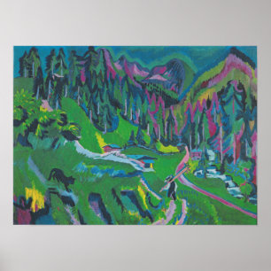 Kirchner - liggande Sertigtal Poster