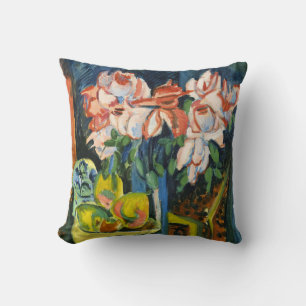 Kirchner Rosa Rosor Expressionistiskt Blommotiv Ko Kudde