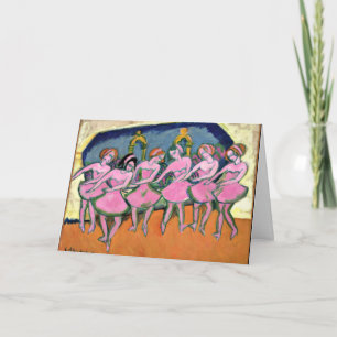Kirchner - Sex dansare, berömd-målning, Kort