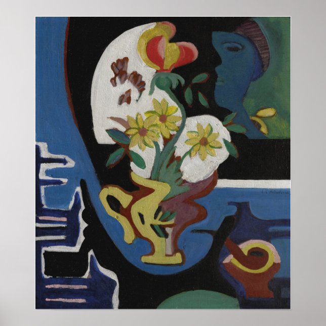 Kirchner - Stilleben med blommor Poster (Framsidan)