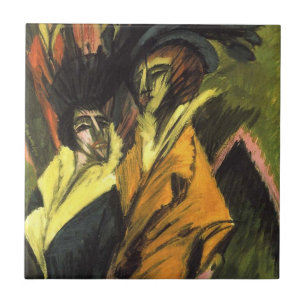 Kirchner: Två kvinnor i gatan, Kakelplatta