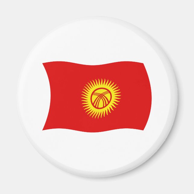 Kirgisiska republiken Flagga Magnet (Framsidan)