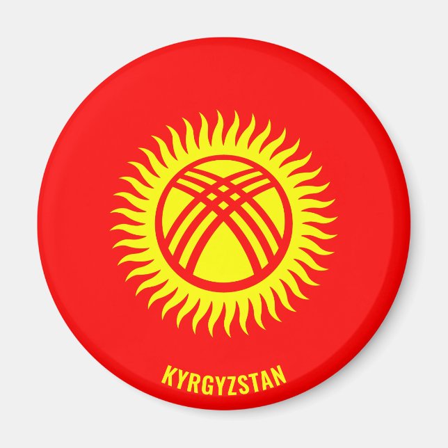 Kirgizistan Flagga Charming Patriotic Magnet (Framsidan)