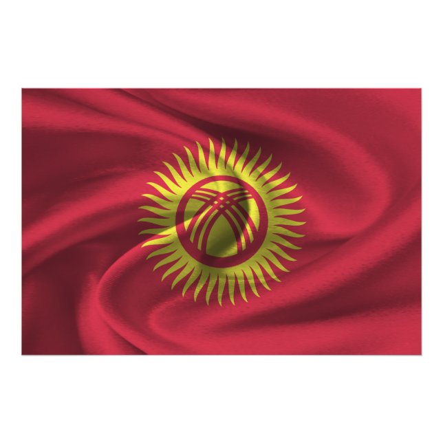 Kirgizistan Flagga Fototryck (Framsidan)