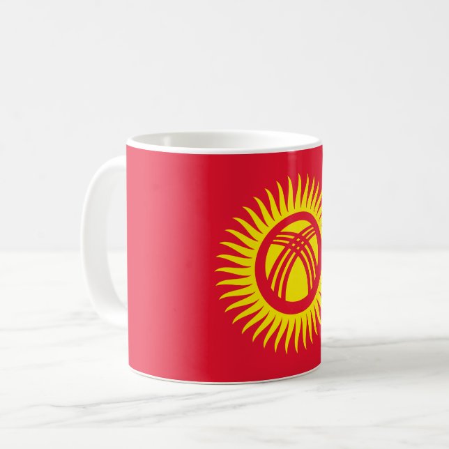 Kirgizistan Flagga Kaffemugg (Framsida vänster)