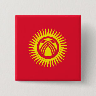 Kirgizistan Flagga Knapp