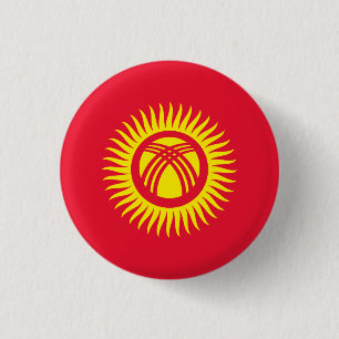 Kirgizistan Flagga Knapp