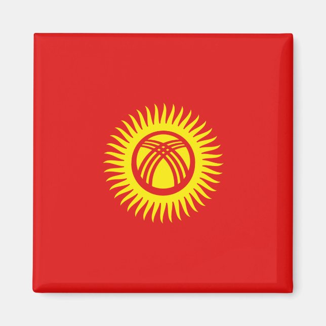 Kirgizistan Flagga Magnet (Framsidan)
