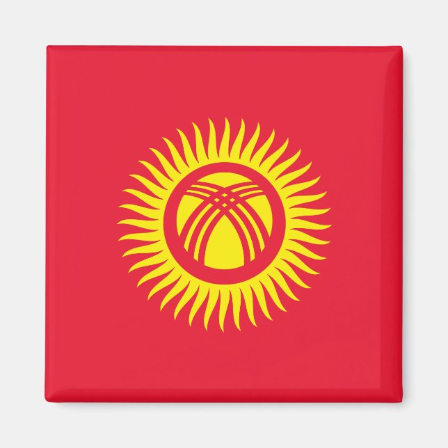 Kirgizistan Flagga Magnet (Framsidan)