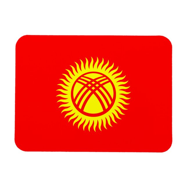 Kirgizistan Flagga Magnet (Horisontell)